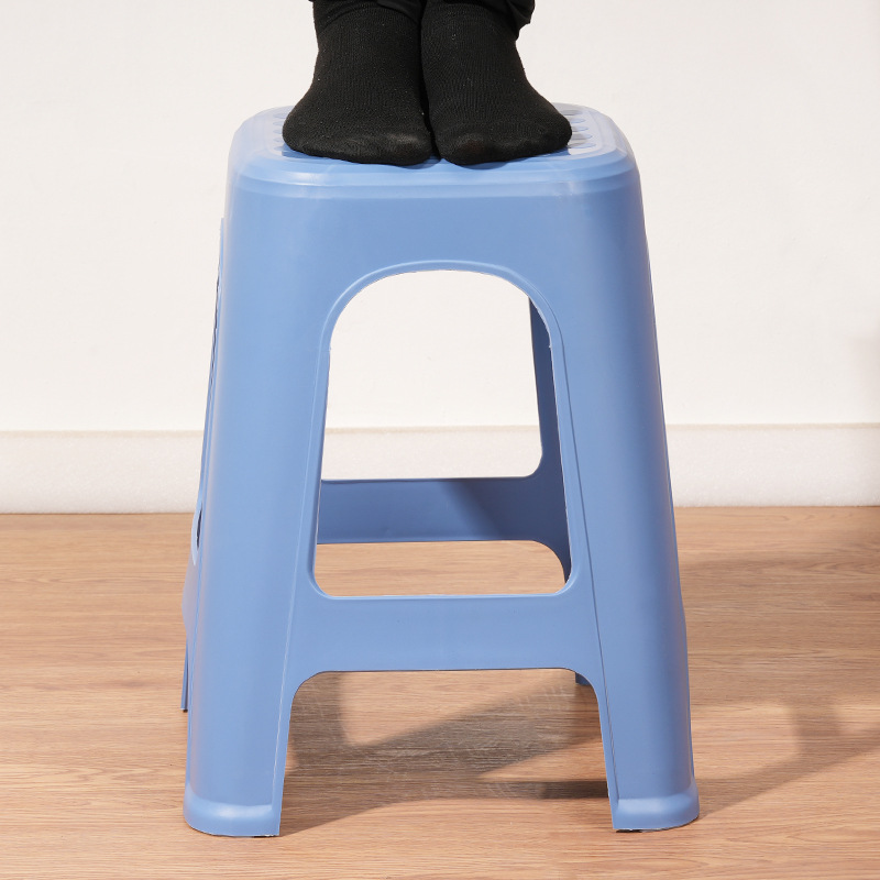 Thickened Plastic Stool for Home Living Room Stackable Dining Table High Stool Simple Non-slip Rubber Stool Spare Can Be Printed