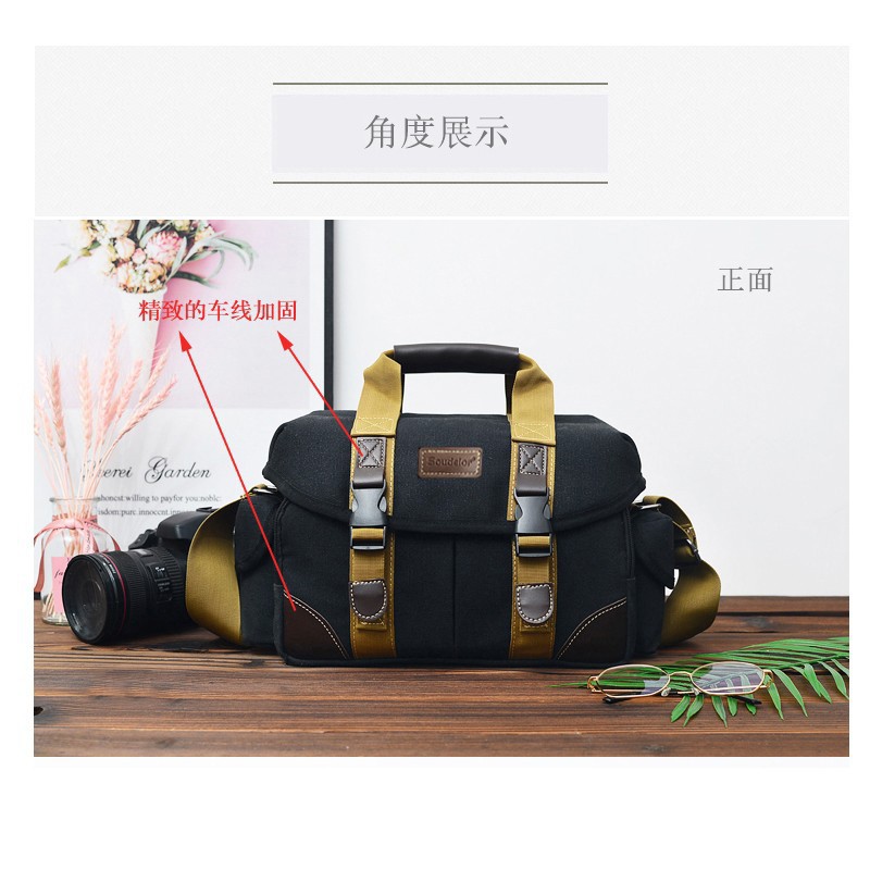 Slr Camera Bag New Canvas Shoulder Bag Equipment Crossbody Fishing Light Bag Light Bag Manufacturer Wholesale Photography Bag