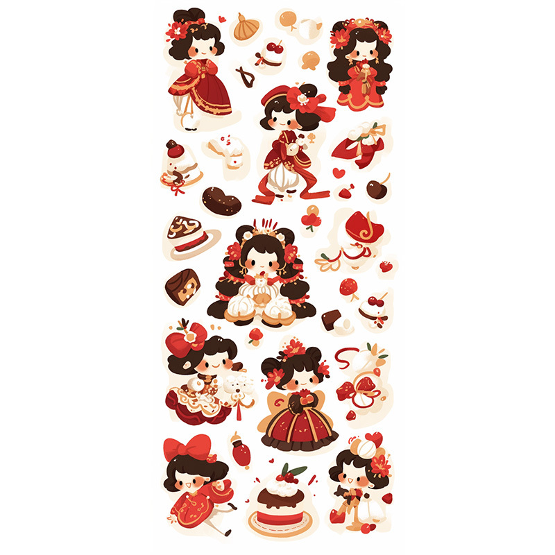 Pet Waterproof Traceless Handbook Sticker Decorative Small Pattern Cartoon Cream Rabbit Little Girl Paste Waterproof and Anti-Fouling