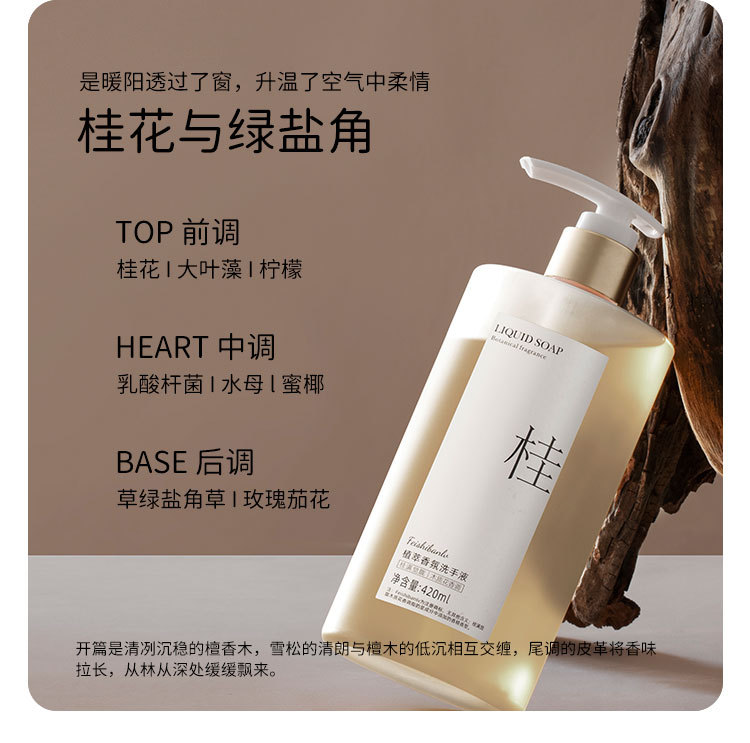 Plant Extract Fragrance Hand Cleanser Household Press Bottle Fragrant Household Pack Lasting Fragrance Gentle Cleaning Pregnant and Infant Available
