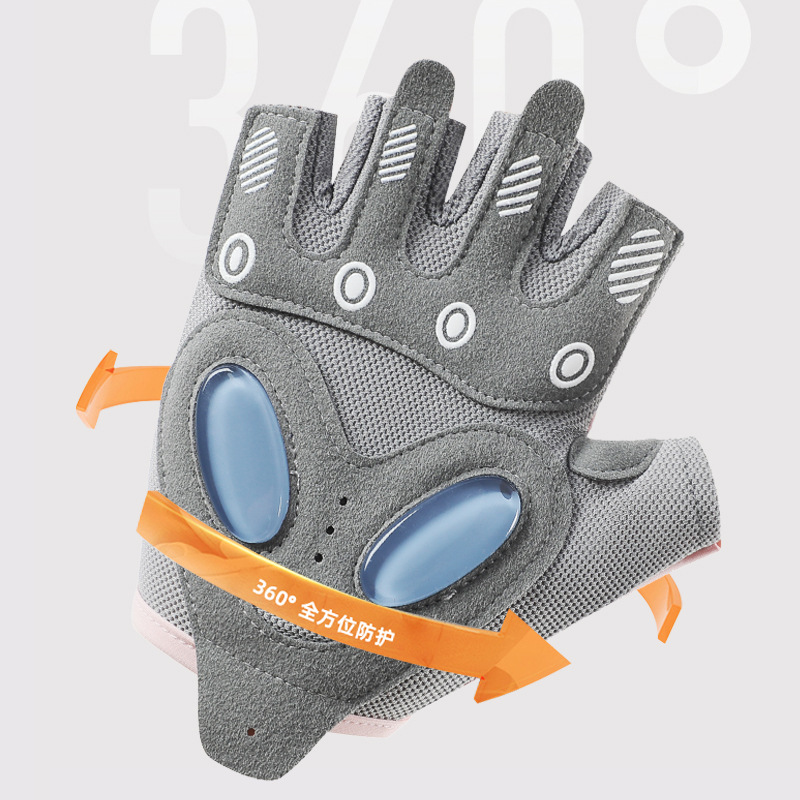 New Sports Gloves for Women's Yoga Fitness Exercise Non-Slip Shock-Absorbing Half-Finger Gloves Wear-Resistant Breathable Anti-Callousing Cycling