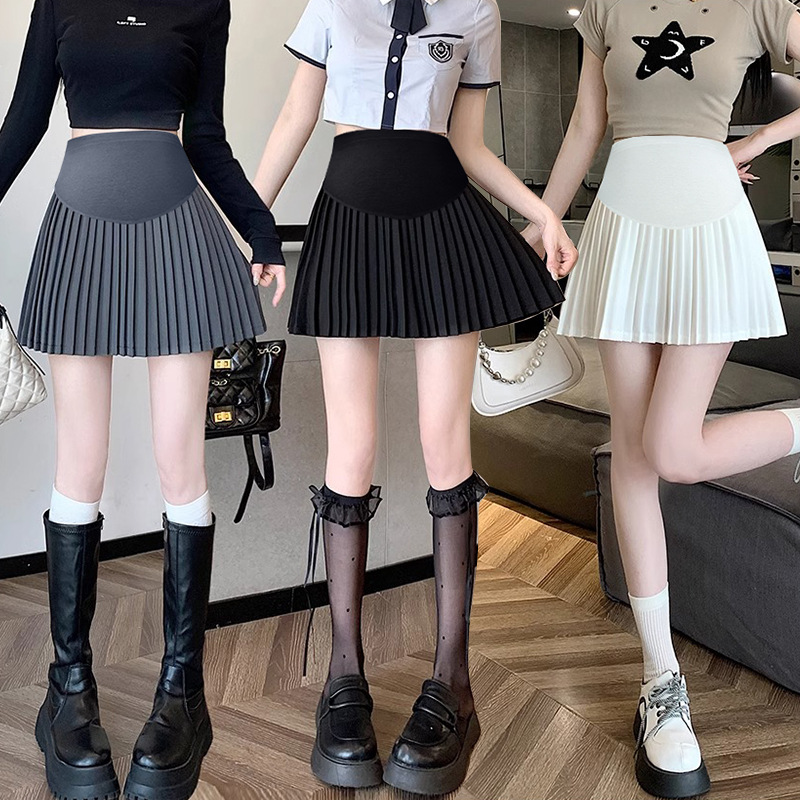 Pregnant Women's Skirt Summer New Style Small Chanel Style Suit Pleated Trendy Mother's Abdomen-supporting Skirt Temperament Age-reducing Pregnant Women's Skirt
