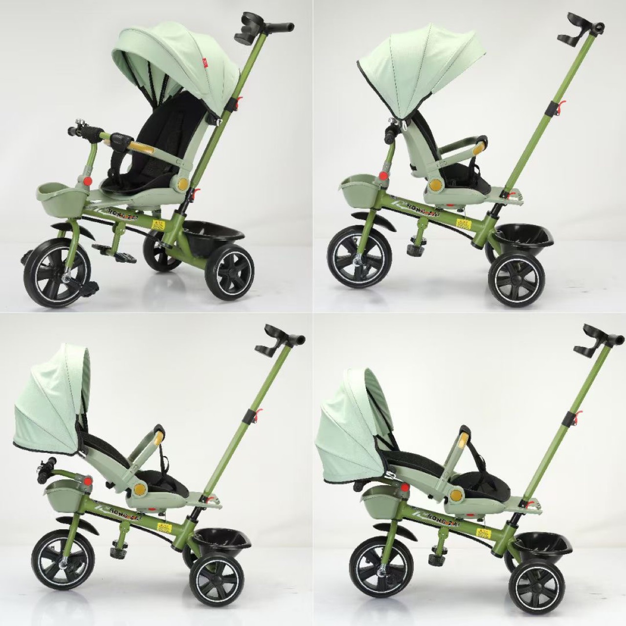 Foldable four-wheel lightweight rotating landscape baby two-way children one-click trolley folding baby stroller
