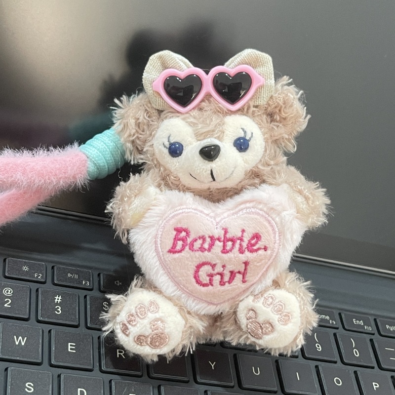 New Ins Cute Shirley May Bag Small Pendant Plush Doll Duffy Bear Couple Keychain Doll