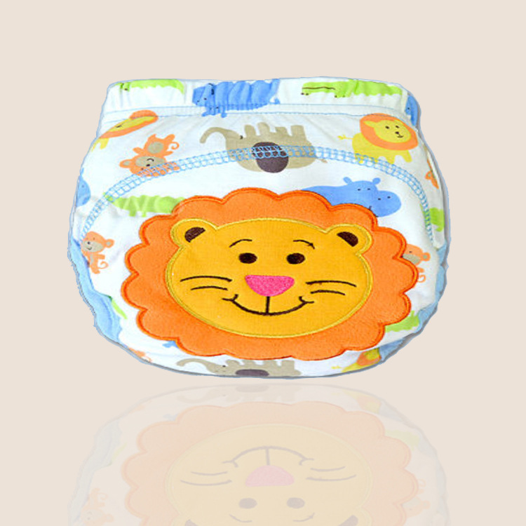 Children's cartoon diaper pants baby study pants infant cotton breathable training pants washable diaper pants pull-up pants