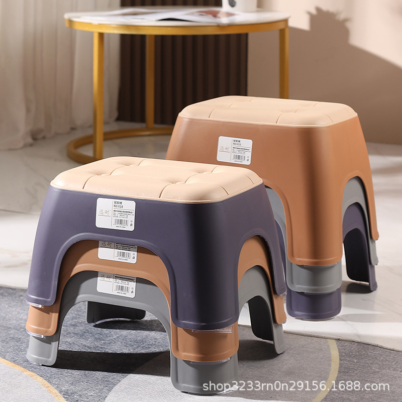 Home Plastic Small Square Stool Living Room Bathroom Stool Thickened Small Bench Low Stool Kindergarten Plastic Stool Stacked