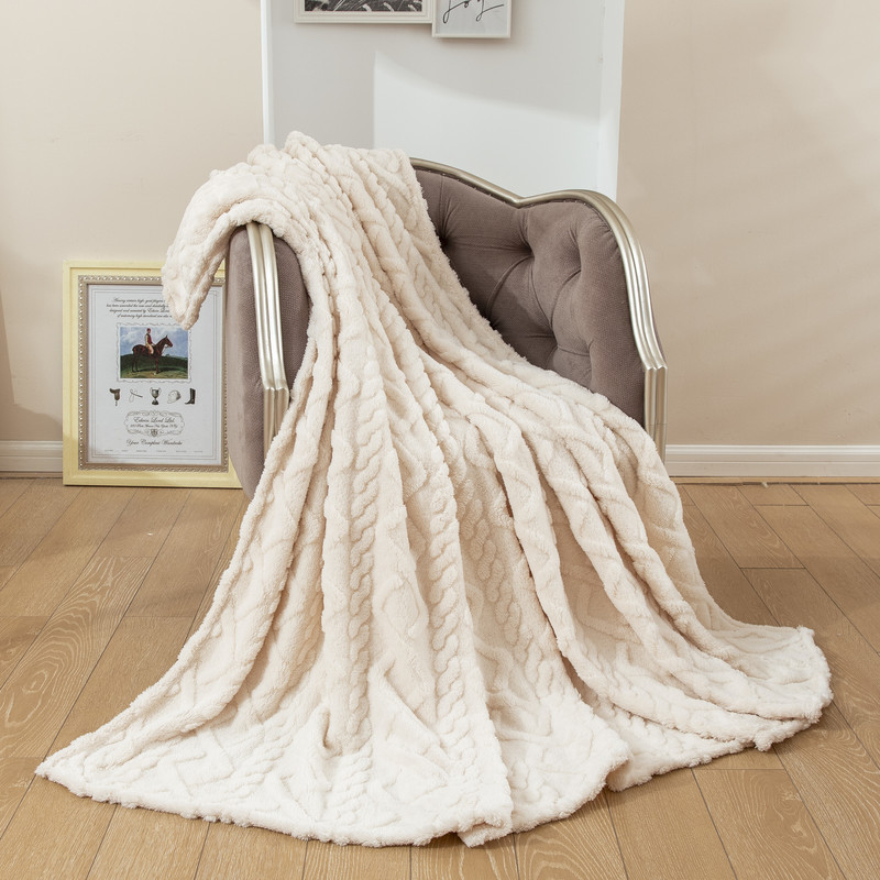 Casual Pure Color Quilted Four-Season Warm Taffeta Lamb Velvet Blanket Thickeneded Spring and Summer Nap Blanket Small Blanket
