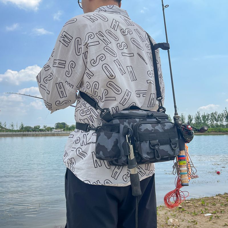 Factory Luya bag new multi-functional waist bag large capacity waterproof fishing bag Outdoor Fishing Rod bag fishing gear storage bag