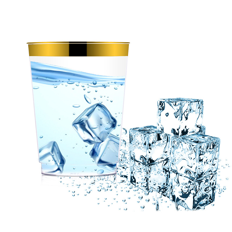 10oz Phnom Penh Silver Edge Rose Phnom Penh Cup Disposable Wine Glass Western Food Ice-cream Glass Red Wine Glass Champagne Glass