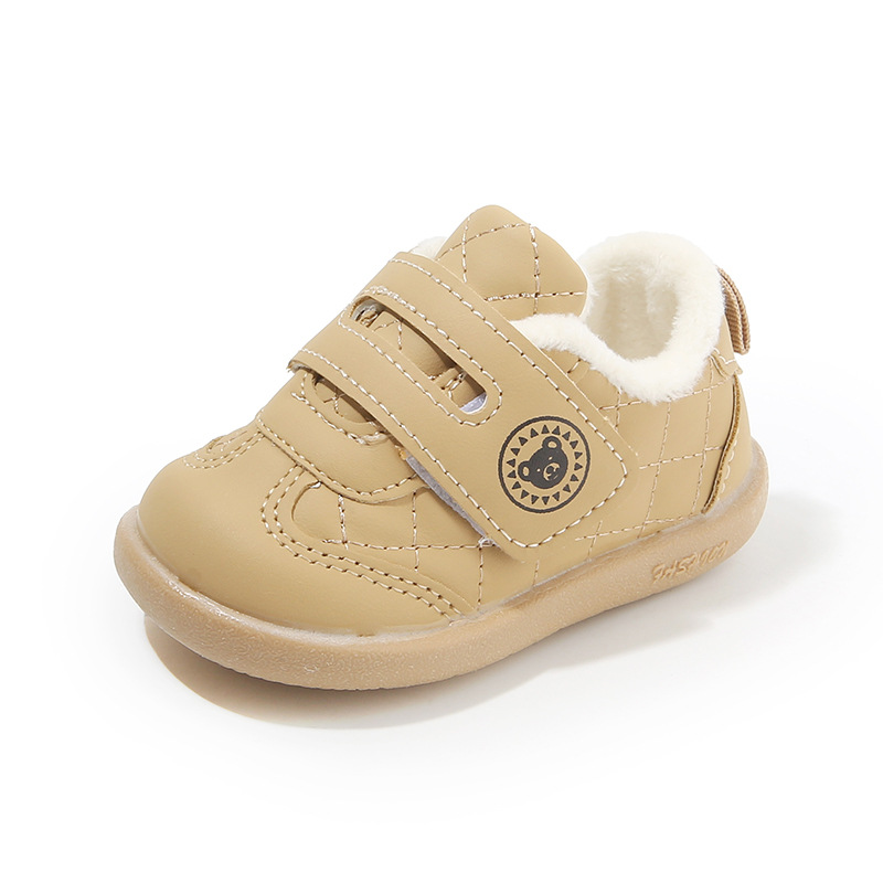 Fall/winter new baby shoes non-slip infant toddler shoes short velvet kick children hook and loop cotton shoes a generation of hair
