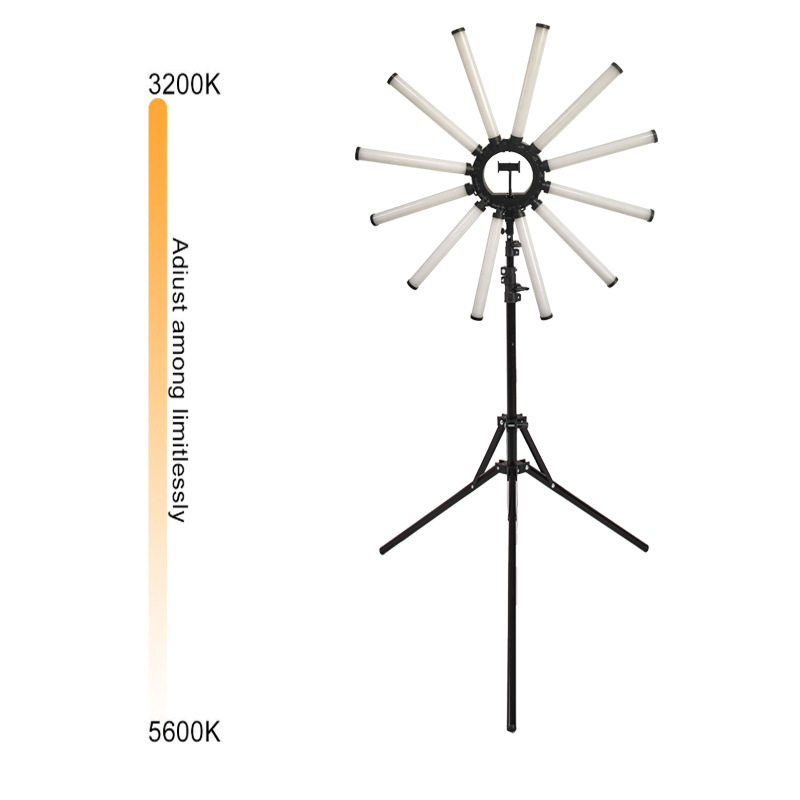 54.0inch W High Power 12 Tube LED Live Light Foldableable 12 Arm Light 12 Claw Light Photography Beauty Live Light