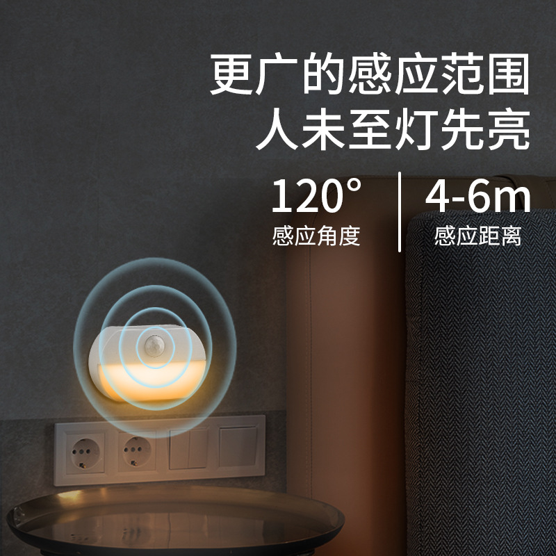 Cross-Border Hot-Selling Smart Human Body Sensor USB Charging Night Light Magnetic Suction Aisle Dormitory Bedside Night Sensor Light
