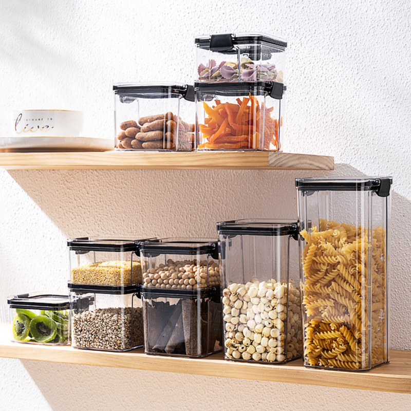 Sealed Jar Grain Kitchen Storage Food Grade Transparent Plastic Jar Box Snacks Dry Tea Storage Jar