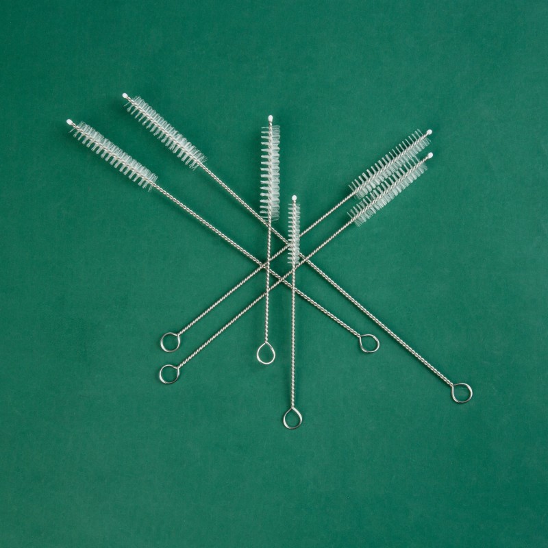 304 stainless steel nylon multi-model cleaning straw brush milk bottle test tube cleaning brush spiral soft brush