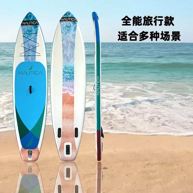 Cross-border outdoor inflatable surfboard thickened standing racing parent-child SUP pulp board adult double-layer paddle board