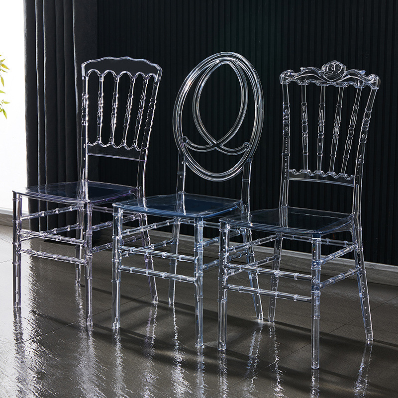 Cross-border manufacturers acrylic transparent crystal chair hotel banquet hall wedding outdoor Napoleon bamboo chair