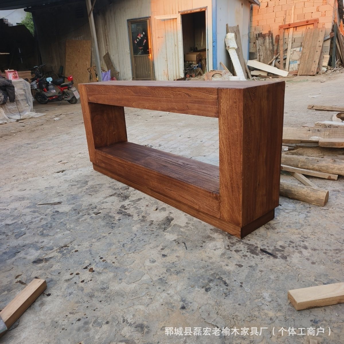 Elm Wood Entrance Cabinet Homestay Living Room Silent Style Decorative Cabinet Wall Table Entrance Table Display Storage Rack Sideboard Table