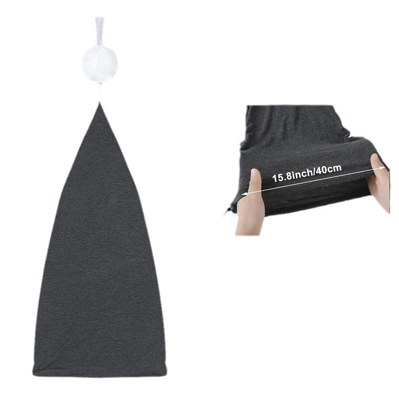 Amazon new men's long hat ladies with white fur ball nightcap adjustable hat circumference can be used for parent-child