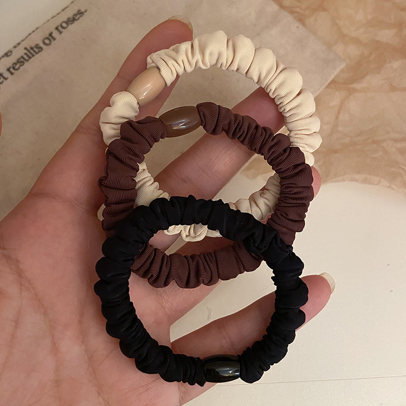 Korean High Elastic Versatile Black High Elastic Hair Ring Distinctive Big Bowel Ring Hair Ponytail Hair Rope Girl Rubber Band