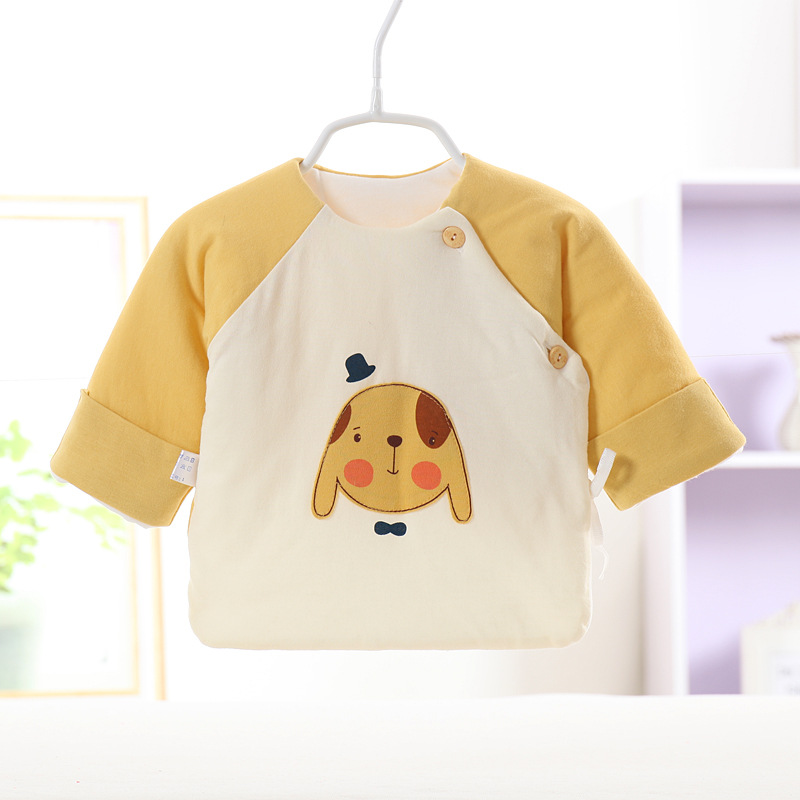 New Baby Monk Clothing Cotton Half-back Coat Thickened Comfortable Unisex Moisture-proof Cotton-padded Coat Single-piece Top