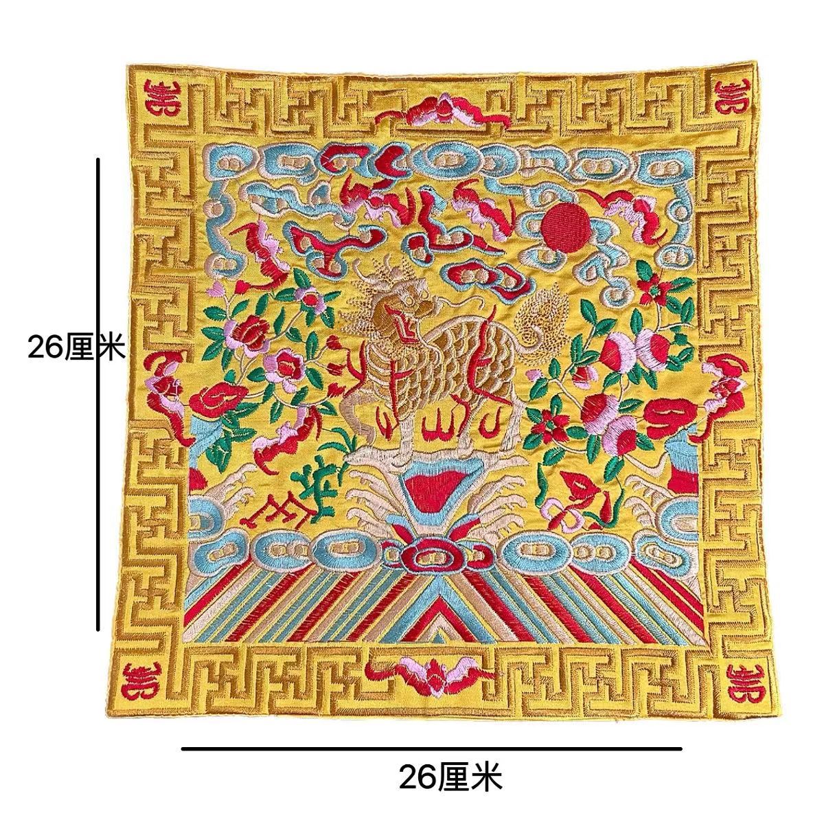Factory Outlet Qing Dynasty Official Clothing Buzi Embroidered Pieces Military Officials Yipin Kirin Embroidered Pieces Phone Pad Ethnic Style Crafts