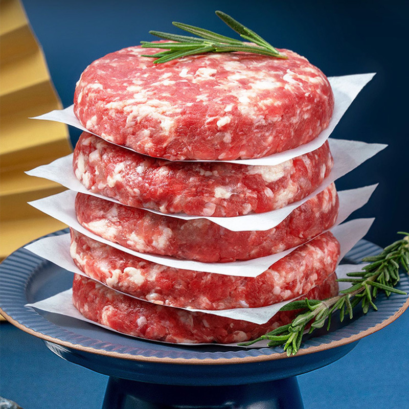 Special Beef Cake for Hamburg Breakfast Semi-finished Fresh Beef Fillings Low-fat Hamburger Cake Commercial Beef Cake Wholesale