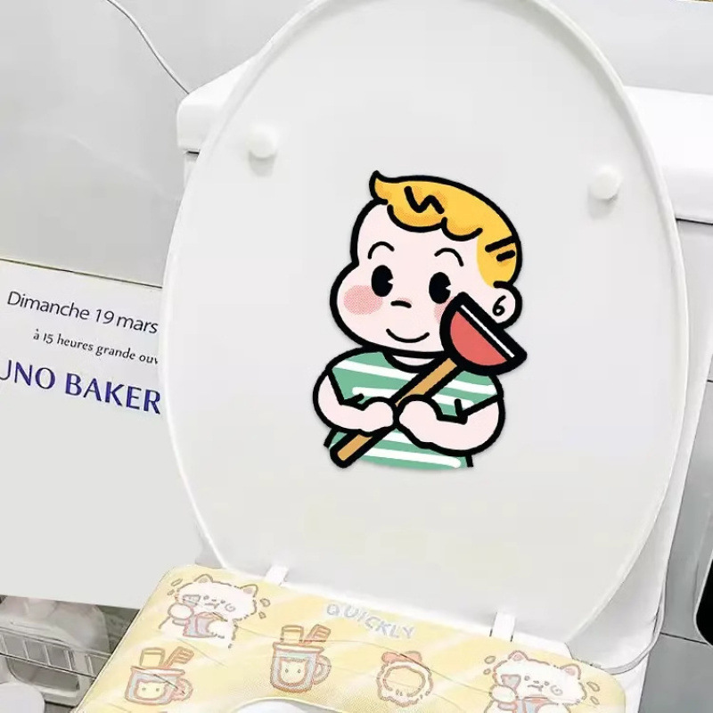 Cartoon Self-Adhesive Toilet Seat Stickers Deodorize and Leave Fragrance, Cute Bathroom Toilet Odor Fragrance Decoration