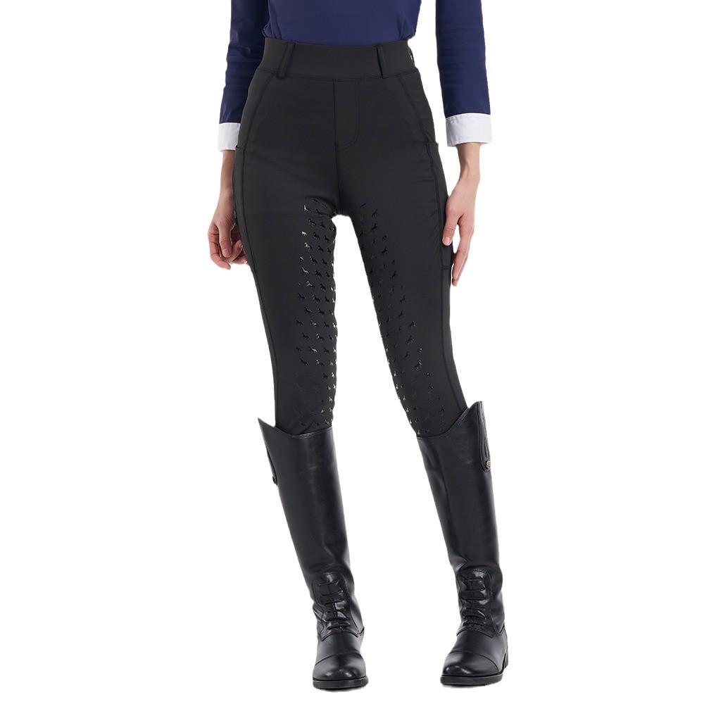 European and American Style Riding Pants, Full Silicone Knee Pads, Equestrian Tight Pants, Zipper Flap Pocket Pantss, Riding Clothes, High Waist, Tummy Control