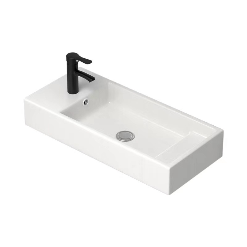 Wall-mounted ceramic wash basin single basin bathroom counter basin mini hanging basin bathroom balcony wash basin small size