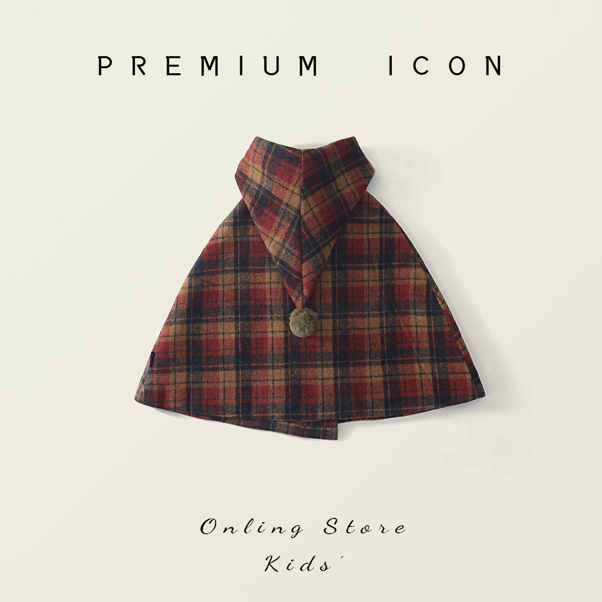 Girls' Quilted Thickeneded Hooded Outwear 2025 Winter New Kidsren's Korean Style Plaid Cape Outwear Cross-Border