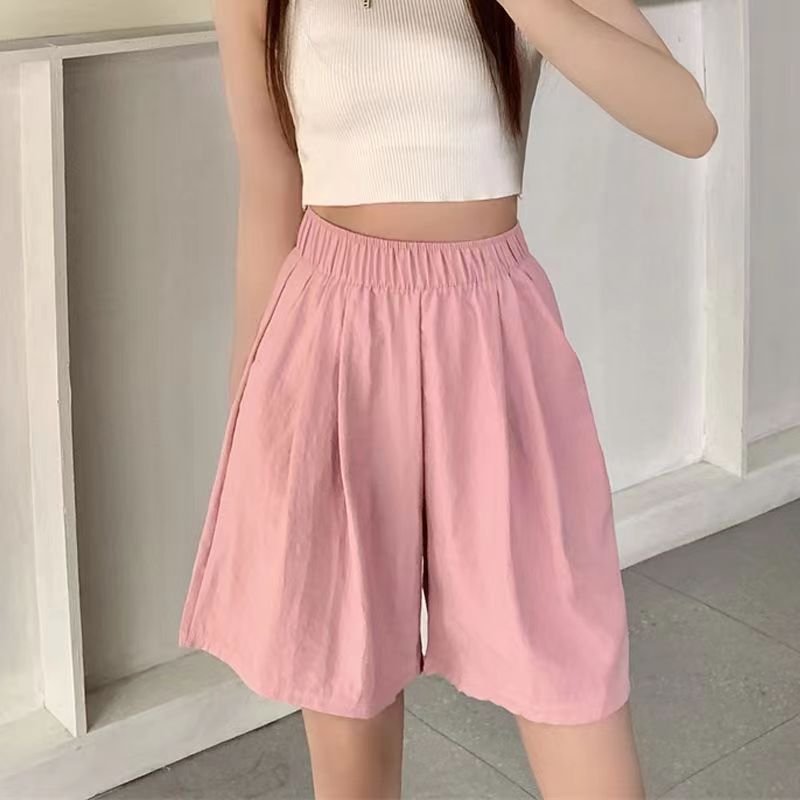 Yamamoto Shorts Women's 2023 Summer Thin Loose High Waist Casual Japanese Style Lazy Style Pants Off-top Ice Silk Wide Leg Pants