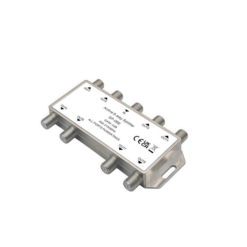 Active 8-Way Splitter with Gain Amplification Tv Signal Active Eight-Way Splitter Sp08E