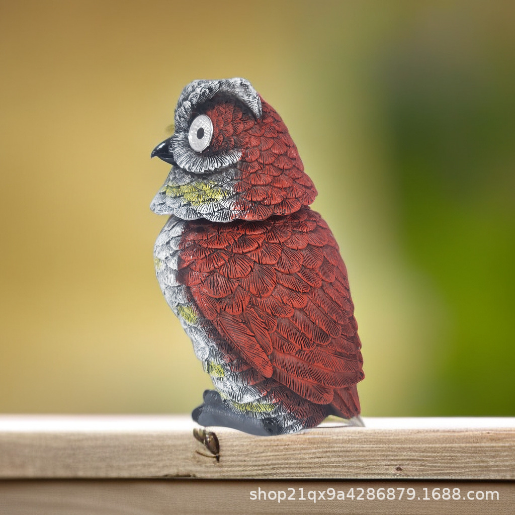 Creative Resin Animal Owl Solar Light Crafts Carving Home Decorations Wholesale Energy Saving Outdoor