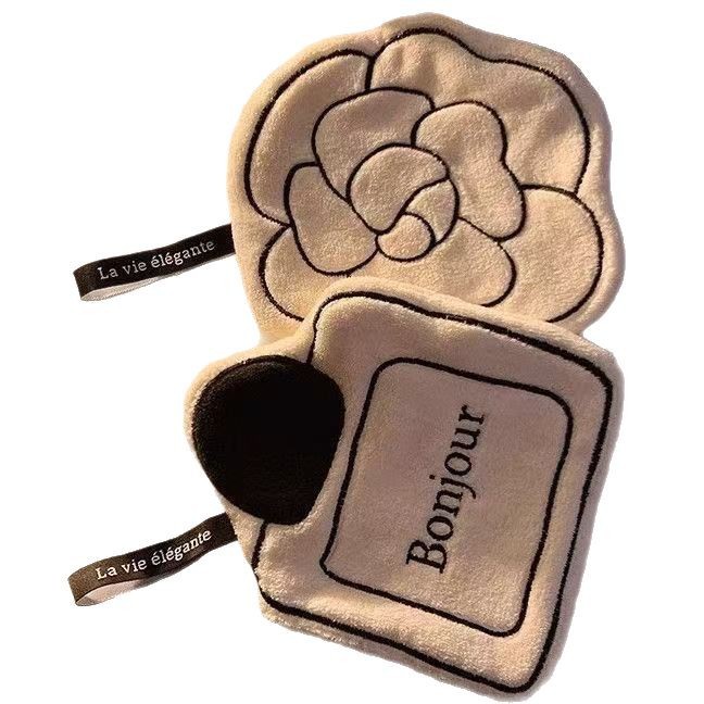 Camellia Coral Velvet Hanging High-Value Hand Towel Non-Shedding Super Soft Absorbent Towel