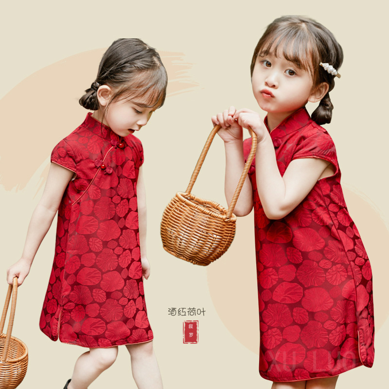 Летний чонгсам для девочек 2025 новый тонкий летний наряд детское платье в стиле династии Хань