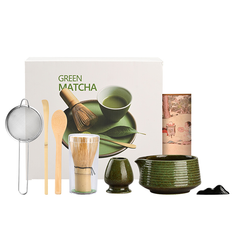 Cross-border Japanese-style tea ordering utensils suit tea bowl with mouth full set of tea set matcha tools gift box