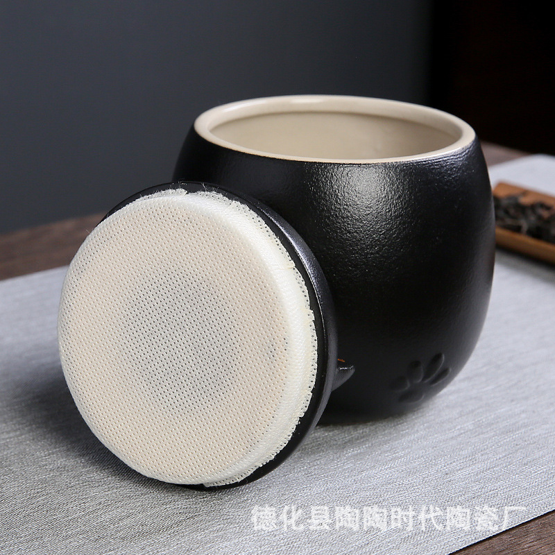 Tea Cans Lucky Cat Ornaments Tea Storage Pot Porcelain Sealed Pot Large Pot Portable Pet Curns Memorial Pot