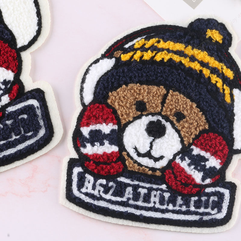 Cartoon Pattern Embroidery Cloth Patch Large Area Towel Embroidered Bear Patch Patch Hole Repair Large Adult down Jacket Patch