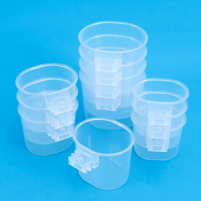 Small round bowl bird food bowl embroidered eye Jade Bird flying bird transparent food box bird cage bird trough bird food pot bird utensils