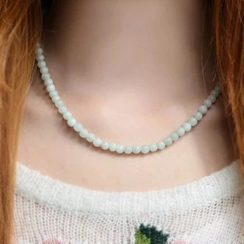 Military Natural Burmese A-Grade Jade Necklace 8mm Bracelet Three-Color Bracelet Wholesale Live Broadcast Fc3102701