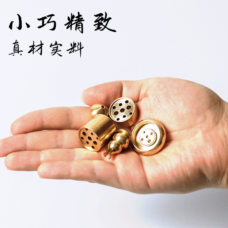 Brass gourd incense nine-hole incense tray incense thread incense small incense incense incense burner accessories brass large-hole hidden incense holder