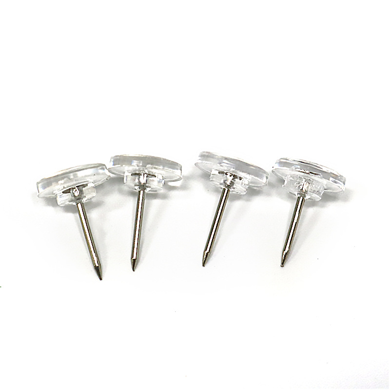 Amazon manufacturers wholesale children's pushpin push pin glue glue cork board nail transparent flat head round nail large favorably
