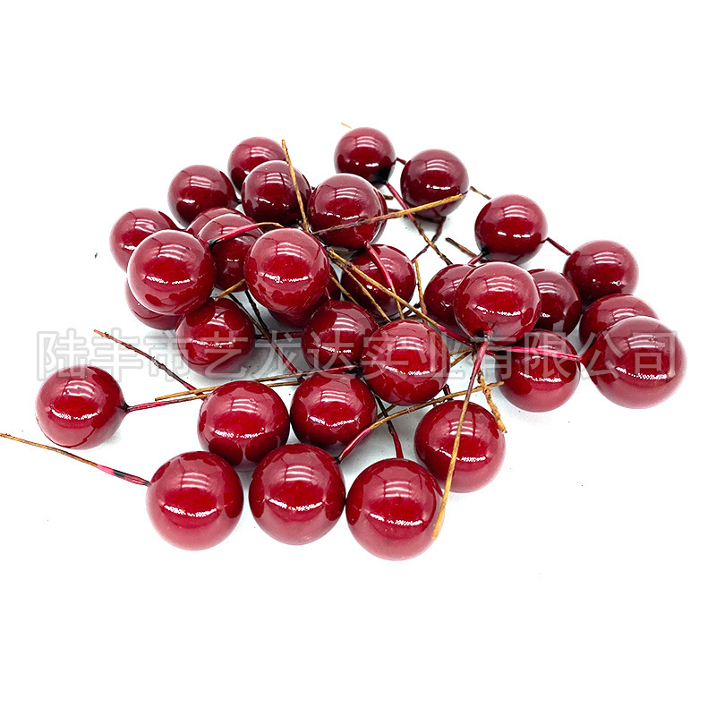 Christmas Little Red Fruit Small Wreath Accessories Berry Foam Red Fruit Holly Fruit Simulation Red Berry New Year Flower Decoration