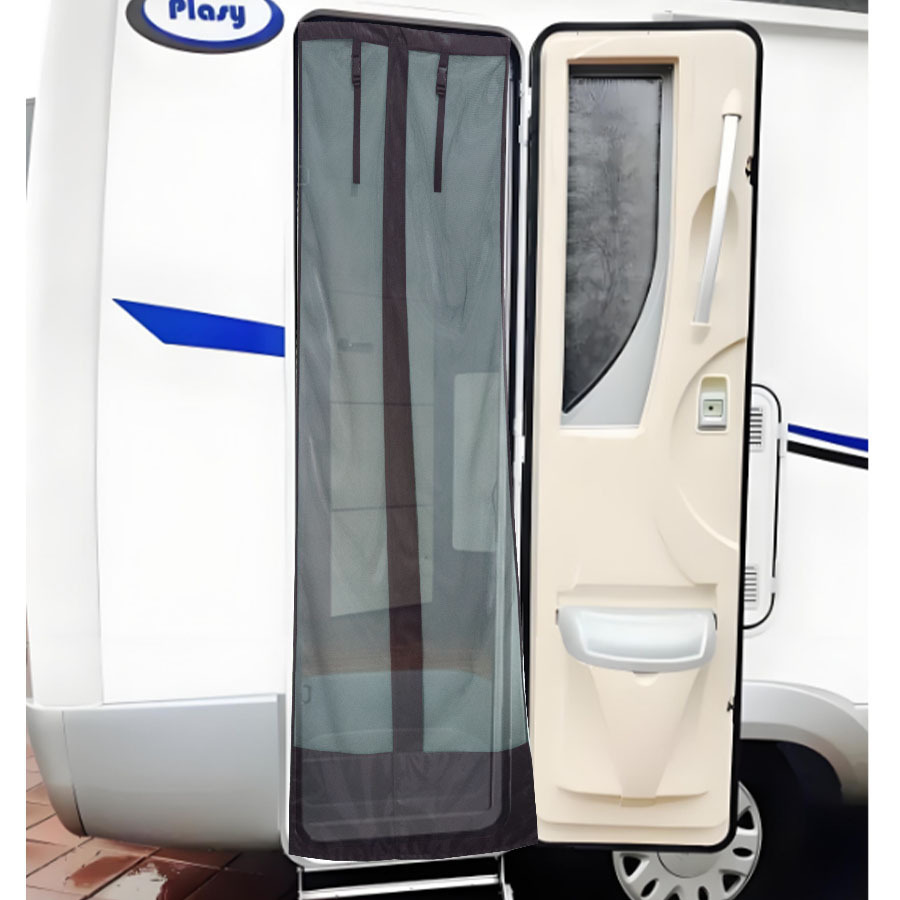 Narrow Door Rv Door Curtain, Anti-Mosquito Car Sunshade, Outdoor Camping Style with Side Breathable Roller Blind Cover