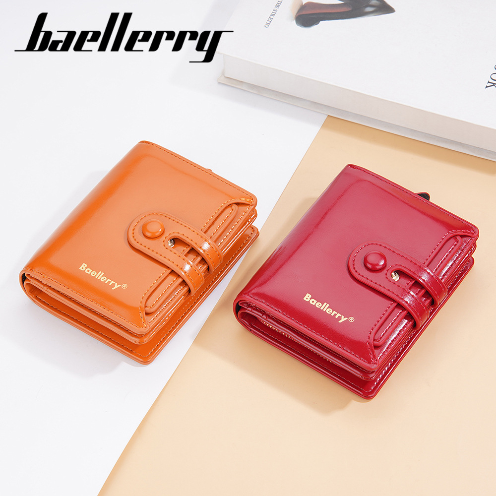 New Wallet Women's High-end Sense Card Bag One-piece Short Oil Wax Leather Student Ins Women's Coin Purse for Women