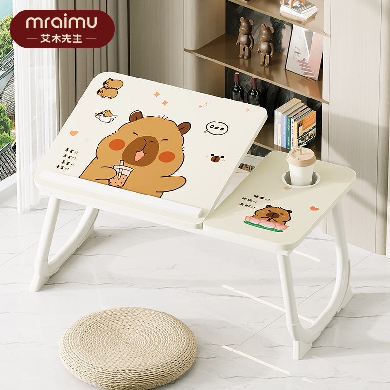 Bed Desk Bedside Table Folding Lift Notebook Children's Study Table Home Bedroom Dormitory Simple Charging Table