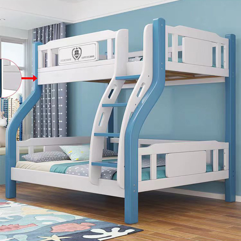Solid Wood Bunk Bed for Children, Suitable for Small Apartments, Multifunctional Combination of Oak Upper and Lower Beds