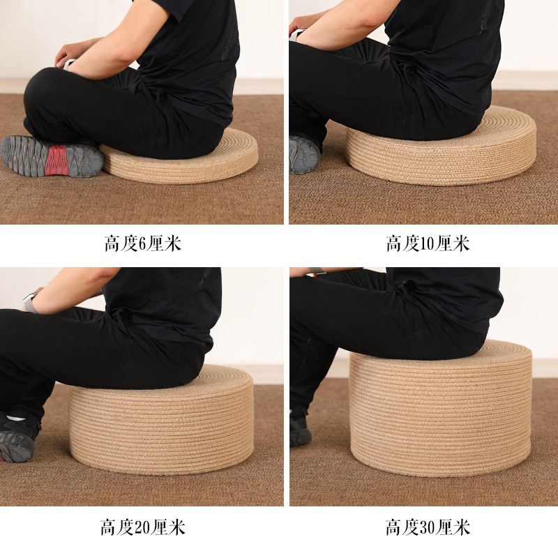 Japanese-Style Hemp Rope Futon Mat Tatami Cushion Bedroom Floor Sitting Mat Home Meditation Cushion Zen Meditation J^
