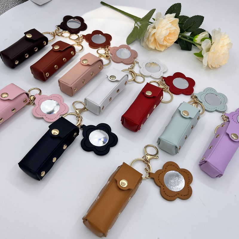 Pu Leather Floral Lipstick Bag, Compact and Portable, Countryside Style Lipstick, Wild Countryside Style Travel and Vacation Bag Pendant