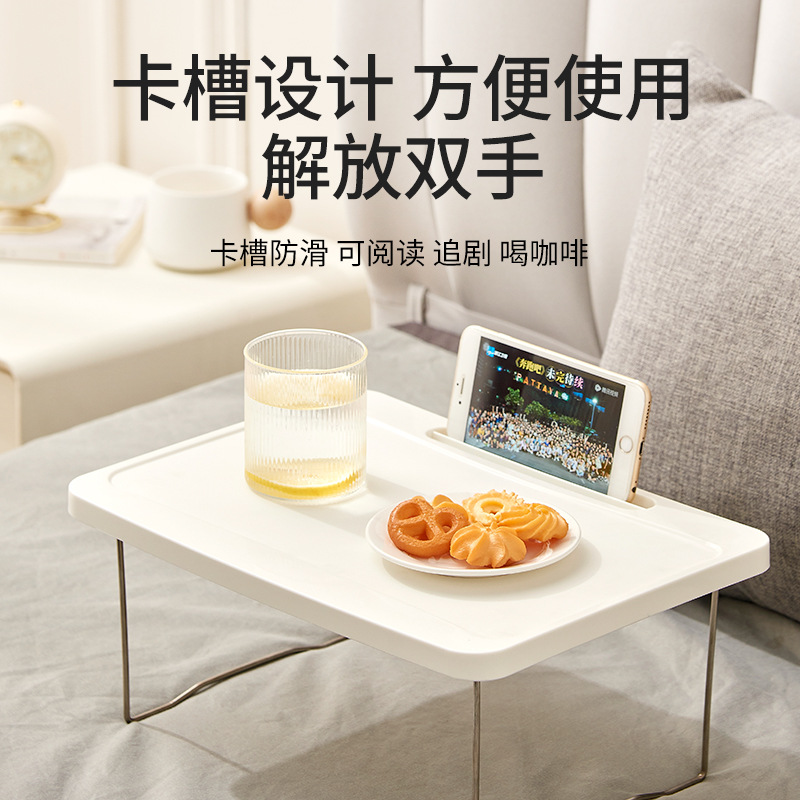 Simple multi-functional small dining table portable folding table bed small table foldable student desk computer table Board